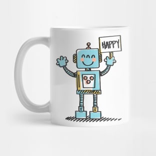 Cute Happy Robot Mug